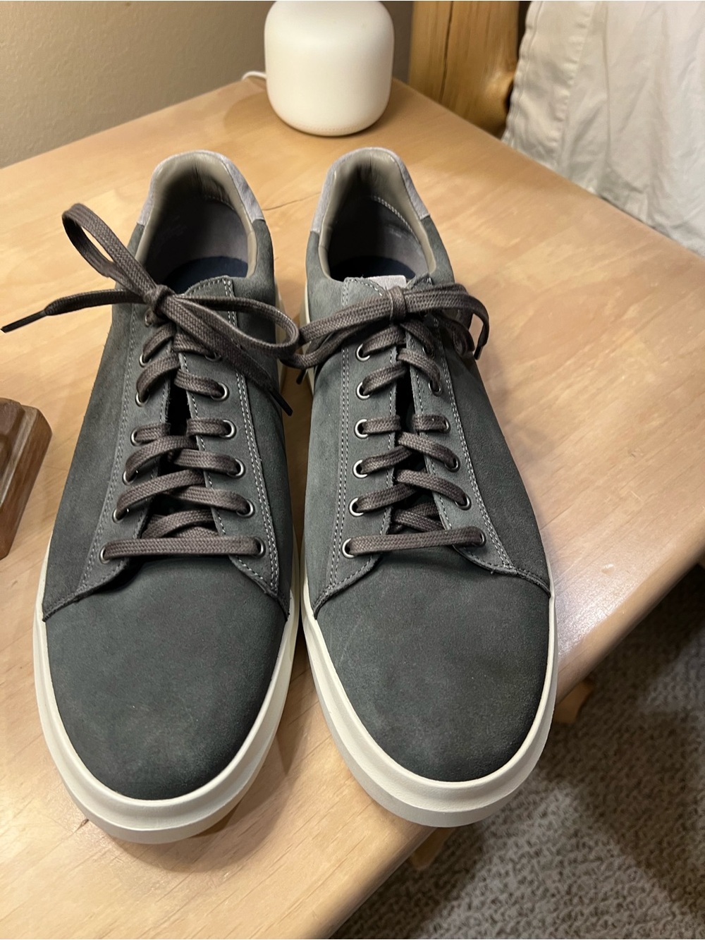 Cole Haan Men's Gray Suede Low-Top Sneakers